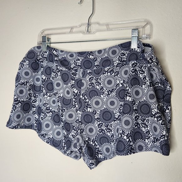 Rosegal Women's Plus 2X Gray White Geometric Swim Compression Shorts - Picture 3 of 3